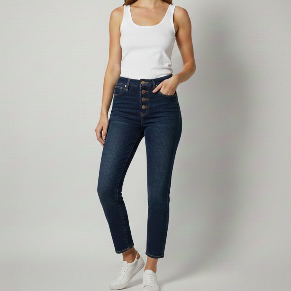 Madewell 10" High-Rise Skinny Jeans in Deep Indigo